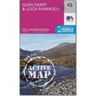 Landranger Active 42 Glen Garry & Loch Rannoch Map With Digital Version, Pink