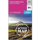 Landranger Active 93 Middlesbrough, Darlington & Hartlepool Map With Digital Version, Pink