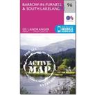 Landranger Active 96 Barrow-in-Furness & South Lakeland Map With Digital Version, Pink