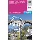 Landranger Active 104 Leeds & Bradford, Harrogate & Ilkley Map With Digital Version, Pink