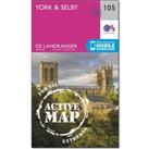 Landranger Active 105 York & Selby Map With Digital Version, Pink