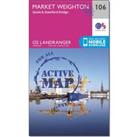 Landranger Active 106 Market Weighton, Goole & Stamford Bridge Map With Digital Version, Pink