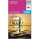 Landranger Active 108 Liverpool, Southport & Wigan Map With Digital Version, Pink