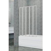 Living and Home 5-Panel Folding Bath Shower Screen in Silver