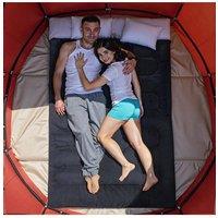 Living and Home Large Double Sleeping Bag with Two Pillows for 3-Season Camping in Black