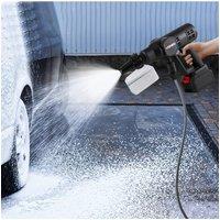 Living and Home Electric Handheld Pressure Washer Cleaner with 2 Batteries in Black