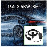 Living and Home Type 2 to 3 Pin Plug EV Charger Cable with LED Indicators-8m 16A in Black