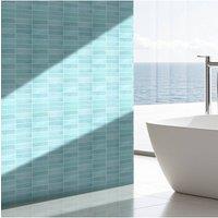 Living and Home 10Pcs 3D Rectangle Straight Pattern Self-Adhesive Wall Tile Stickers in Aqua
