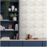 Living and Home 10Pcs 3D Self-Adhesive Stone Effect Subway Tiles Wall Tile Stickers in Beige