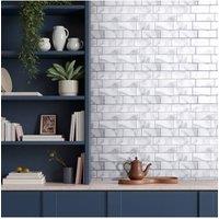 Living and Home 10Pcs 3D Self-Adhesive Stone Effect Subway Tiles Wall Tile Stickers in Grey