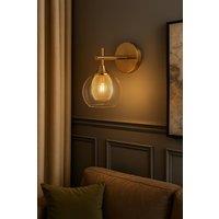 Living and Home G9 Glass Lampshade Wall Light in Gold