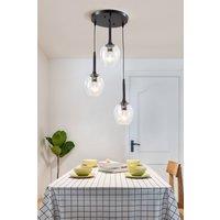 Living and Home 3-Light Modern Style Glass Lampshade Ceiling Pendant Light in Black