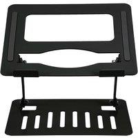 Living and Home Foldable Aluminium Laptop Stand with Dual Axis Design in Black