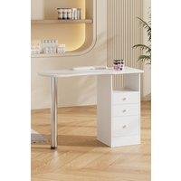 Living and Home 3 Drawers Manicure Table for Beauty Salon and Home in White