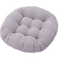 Living and Home 50cm Round Corduroy Cushion Floor Pillow Meditation Cushion in Grey