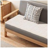 Living and Home Plush Quilted Non-slip Sofa Protector in White | Size: Medium