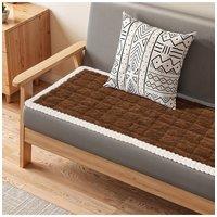 Living and Home Plush Quilted Non-slip Sofa Protector in Brown | Size: Extra Large