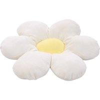 Living and Home 40cm Cute Daisy Throw Pillow Plush Cushions Flower Floor Cushions in White | Size: 40cm x 40cm