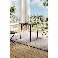 Living and Home Outdoor Garden Metal Dining Table in Black