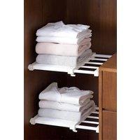 Living and Home Multiuse Scalable Wardrobe Storage Organizer Shelf Extendable Divider Rack 30-40cm in White