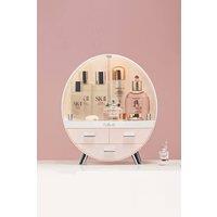 Living and Home Dustproof Round Cosmetic Storage Box Desktop Organzier in Pink
