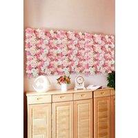 Living and Home Artificial Flower Wall Rose Wall Panel for Wedding Backdrop in Pink