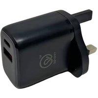 Living and Home USB + TypeC Home Plug Charger Black