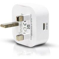 Living and Home USB + TypeC Home Plug Charger Black in White