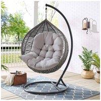 Living and Home 80cm W x 108cm H Light Grey Hanging Egg Swing Chair Cushion