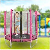 Living and Home 5FT Children and Adults Outdoor Trampoline with Safety Fence for Leisure Trampoline in Pink