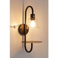 Living and Home Transparent Glass Lampshade Wall Light in Black