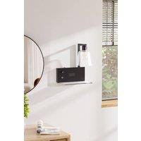 Living and Home Wall Light with Digital Clock in Black