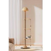 Living and Home 2-in-1 Cat Climbing Frame Floor Lamp in Natural
