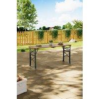 Living and Home Foldable Wooden Height Adjustable Garden Dining Table in Natural