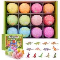 Living and Home 12Pcs Dino Egg Bath Bomb Kit with Dinosaur Toy Bath Bombs