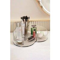 Living and Home Makeup Organizer Storage Box Desktop, Heart-Shaped Makeup Organizer For Home Office Dormitory in White