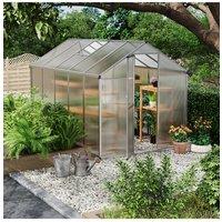 Living and Home Clear Outdoor Aluminium Polycarbonate Apex Greenhouse