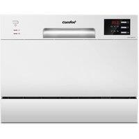 Living and Home 6.5L Freestanding Compact Dishwasher 6 Place Setting with Delayed Start Function & LED Display in White