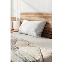 Living and Home Medium Support Shredded Memory Foam Pillow with Removable Washable Bamboo Fiber Honeycomb Pattern Cover, 74cm L x 48cm W in White