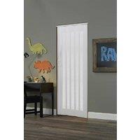 Living and Home 203x81cm White PVC-Acrylic Folding Partition Door with Wheels & Handle in Clear