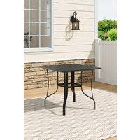 Living and Home Square Garden Metal Slatted Coffee Table in Black