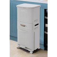 Living and Home 45L Large Capacity Pedal Recycling Bin Compartments Removable Kitchen Trash Can with Lid in Grey