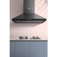 Living and Home 60 cm Chimney Cooker Hood Extractor Wall Mounted Range Hood with LED in Black