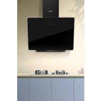 Living and Home 60cm Angled Cooker Hood Touch Screen Wall Mounted Range Hood Extractor with LED in Black