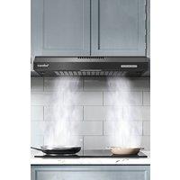 Living and Home 60cm Visor Cooker Hood Under Cabinet Range Hood Wall Mounted Extractor with LED in Black