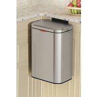 Living and Home 8L Hanging Stainless Steel Kitchen Trash Bin with Lid & PP Removable Inner Bucket in Silver
