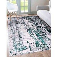 Smart Living Modern Emperor Thick Area Rug for Bedroom, Living Room, Hallway Runner in Aqua | Size: 60cm x 220cm