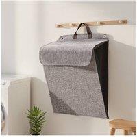 Living and Home Foldable Washable Hanging Laundry Basket Underwear Laundry Bag in Grey