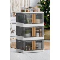 Living and Home Stackable Foldable 3-Tier Storage Box Wardrobe 49*31*87 CM in White