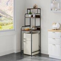 Living and Home 2pcs Detachable Refrigerator Fridge Top Storage Rack in Black